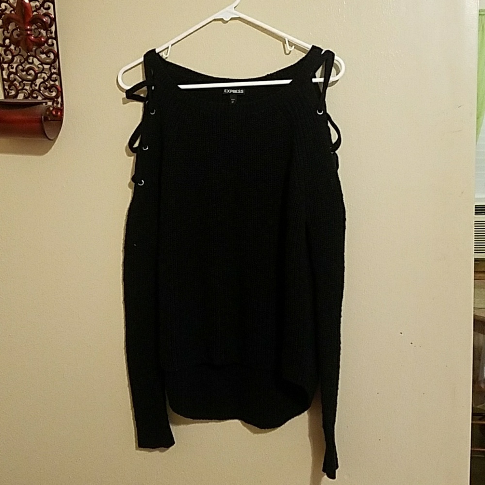 Express hi-low black sweater